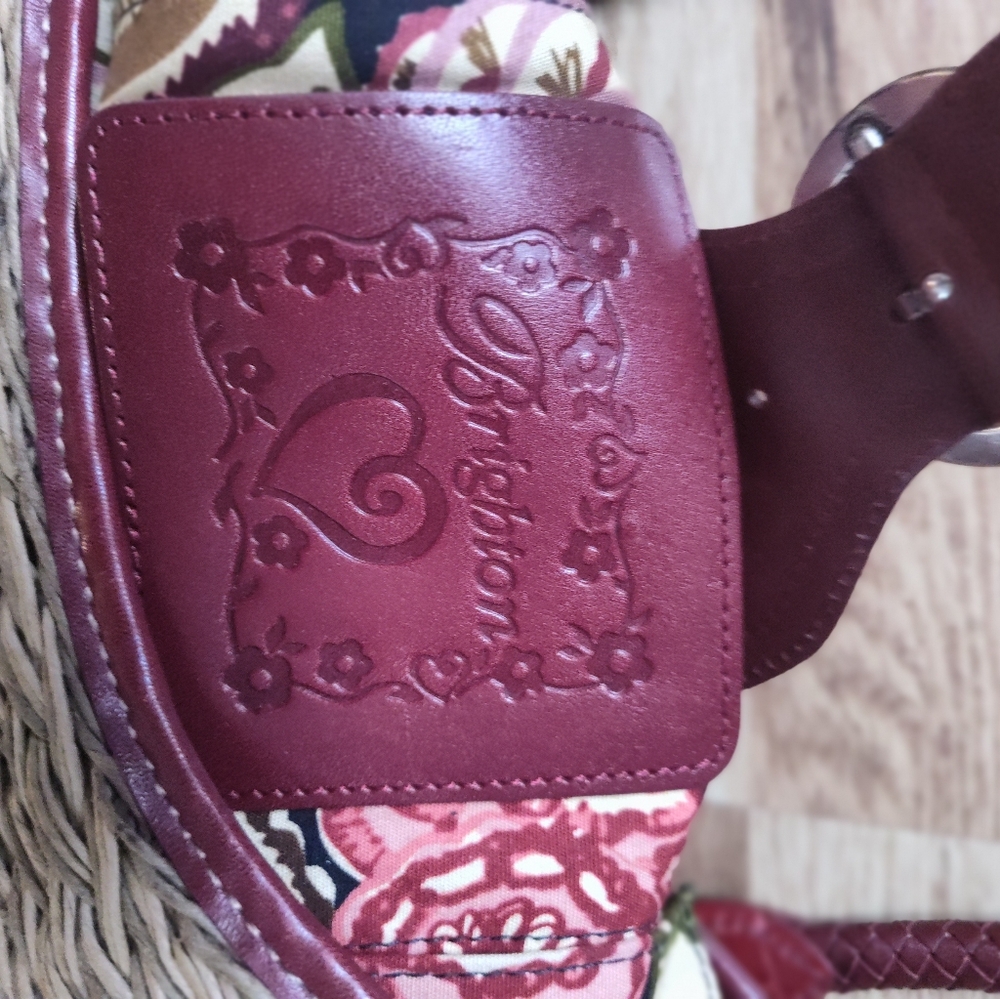 BRIGHTON Red Embossed Leather And Woven‎ Straw Purse Multi-Pocket - Picture 5 of 5